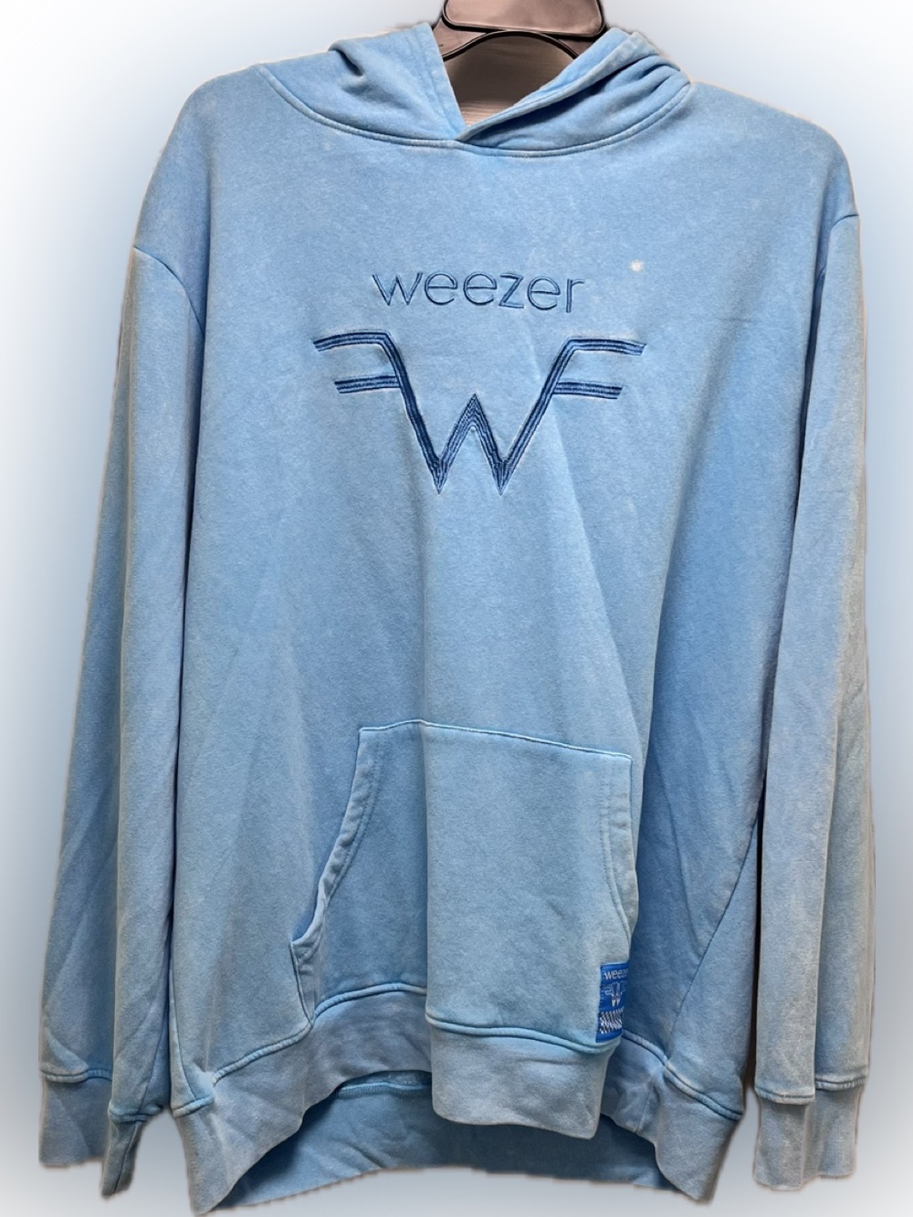 Light Blue Pullover Hoodie - Men's Sweater weezer embroidery steal my sweater - Picture 5 of 5
